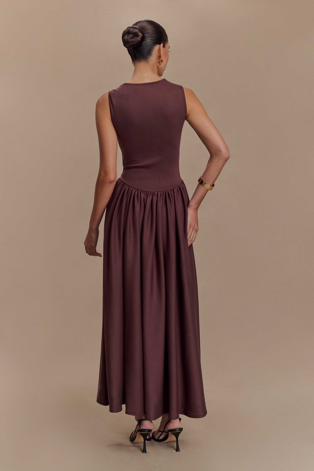 Scuba Jersey Midi Dress - Cacao Brown
