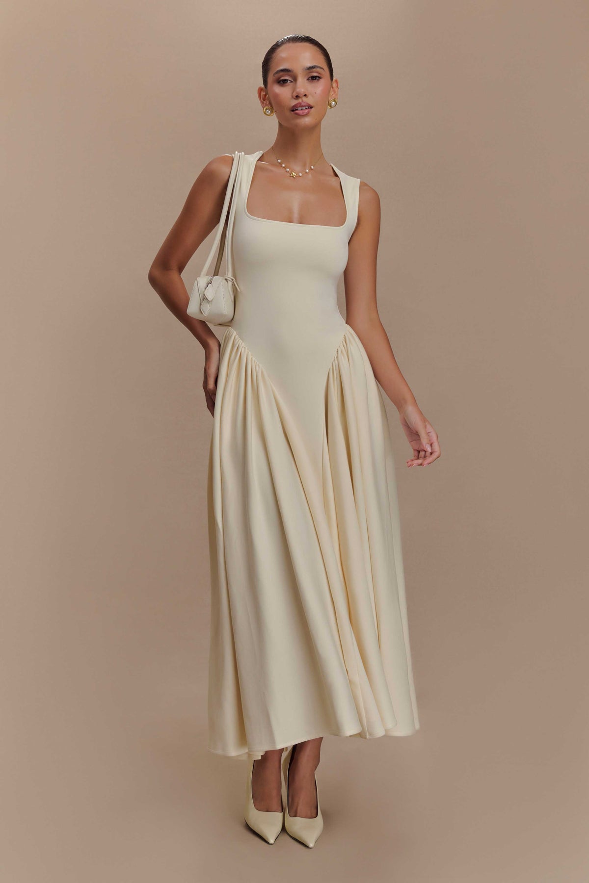 Scuba Jersey Midi Dress - Ivory