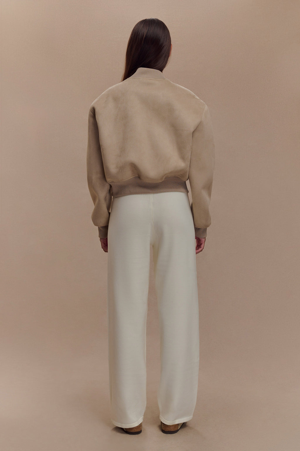 Suede Bomber Jacket - Sand