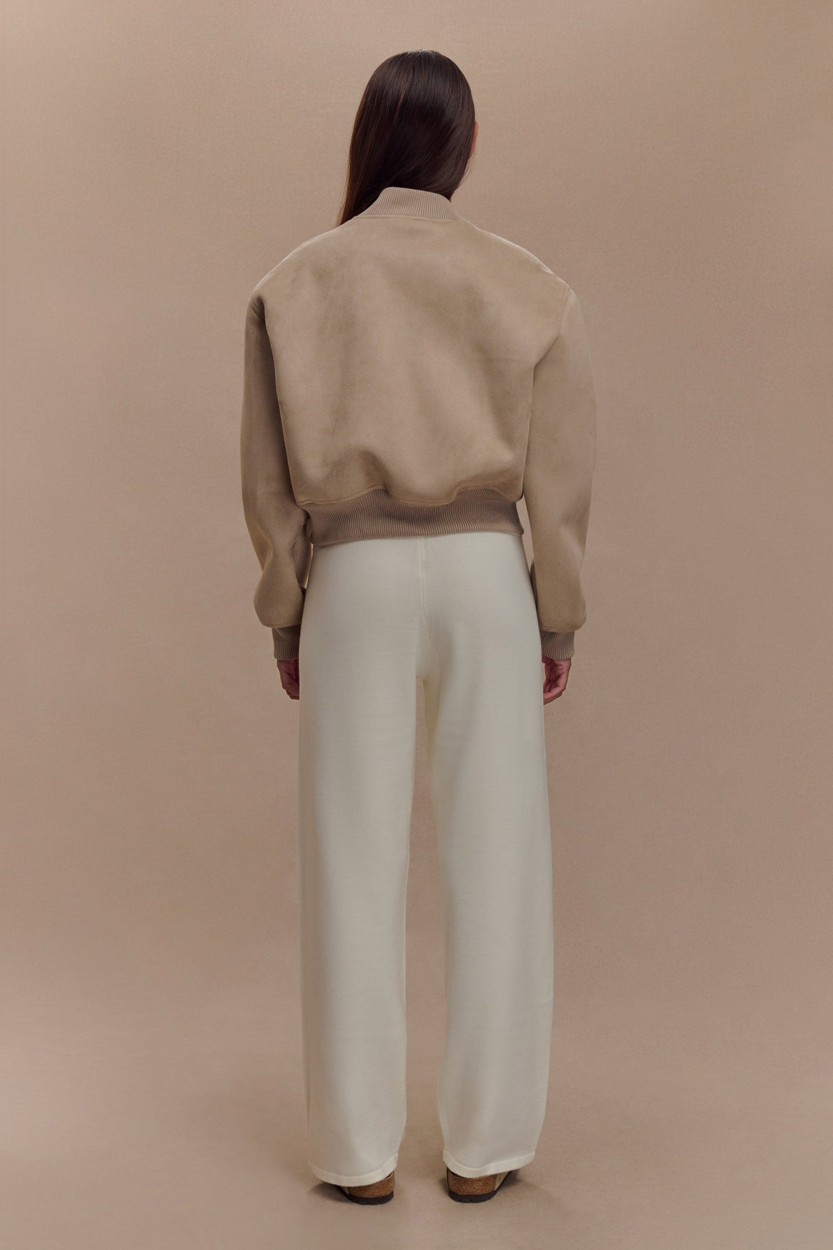 Suede Bomber Jacket - Sand