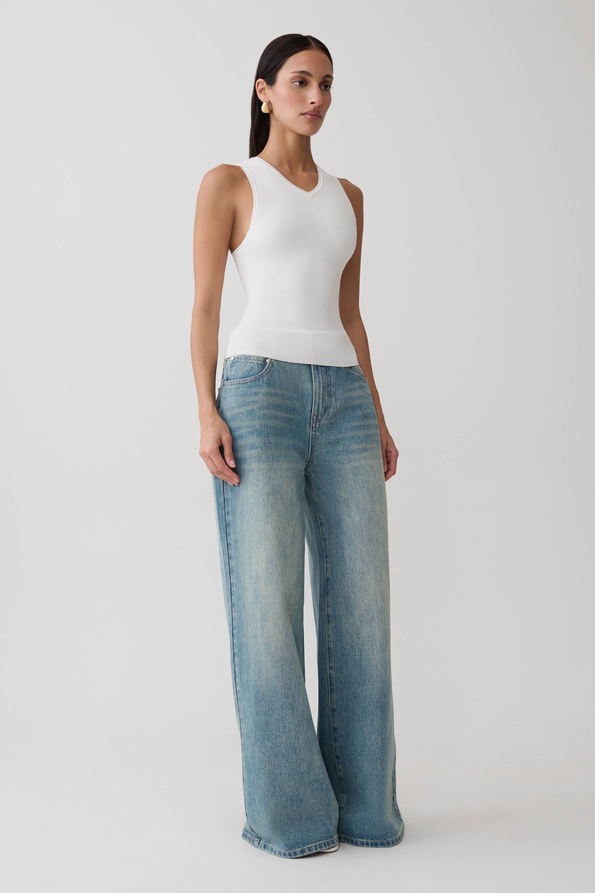 Knit Tank Top - White