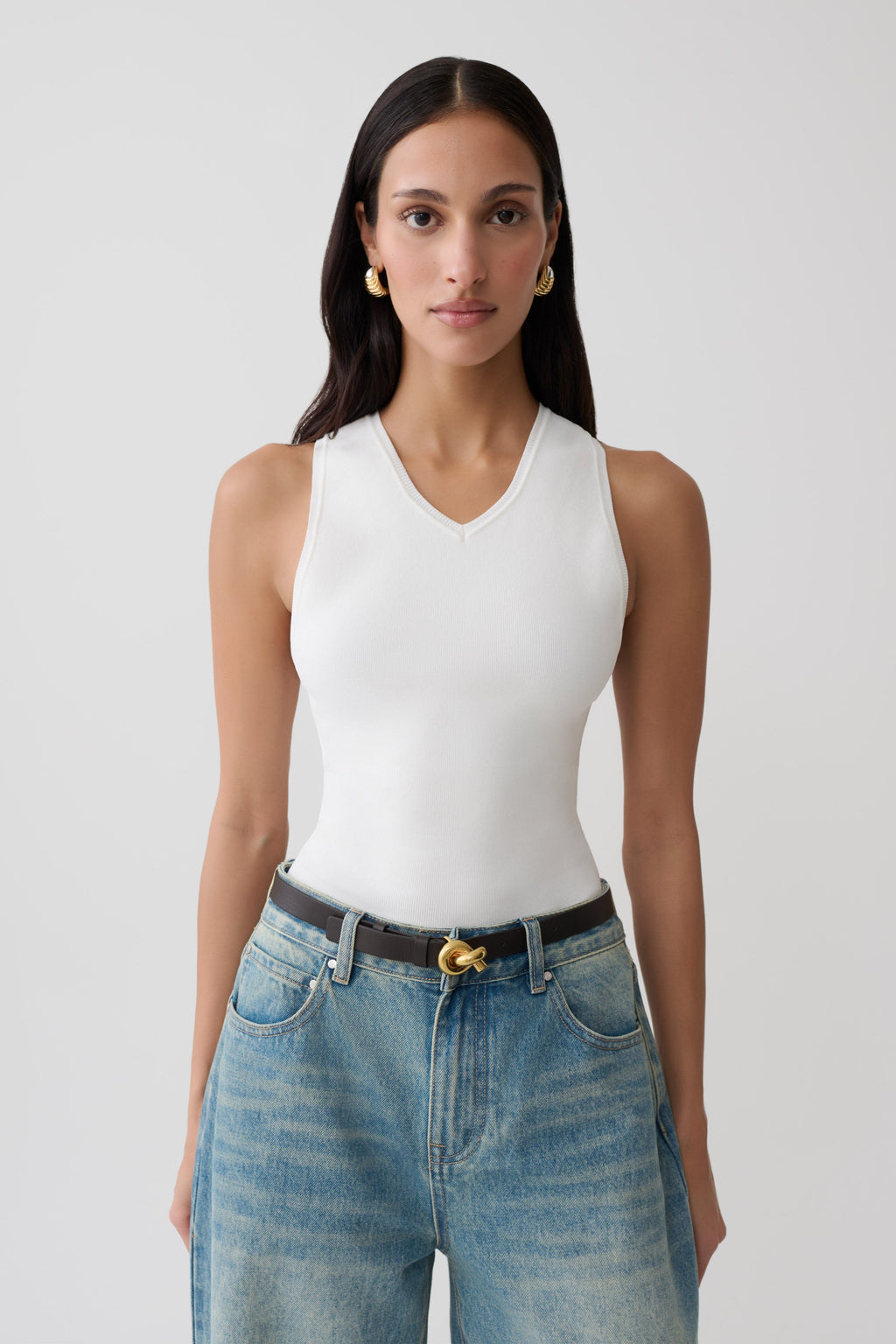 Knit Tank Top - White