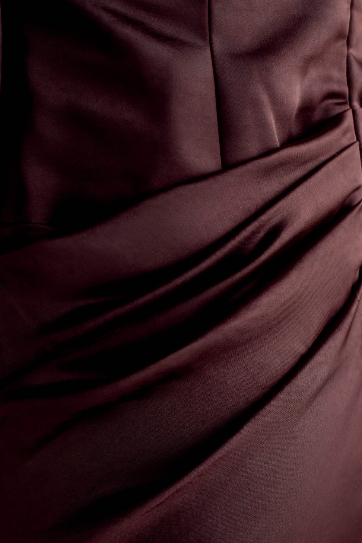 Long Sleeve Satin Maxi Dress - Dark Chocolate