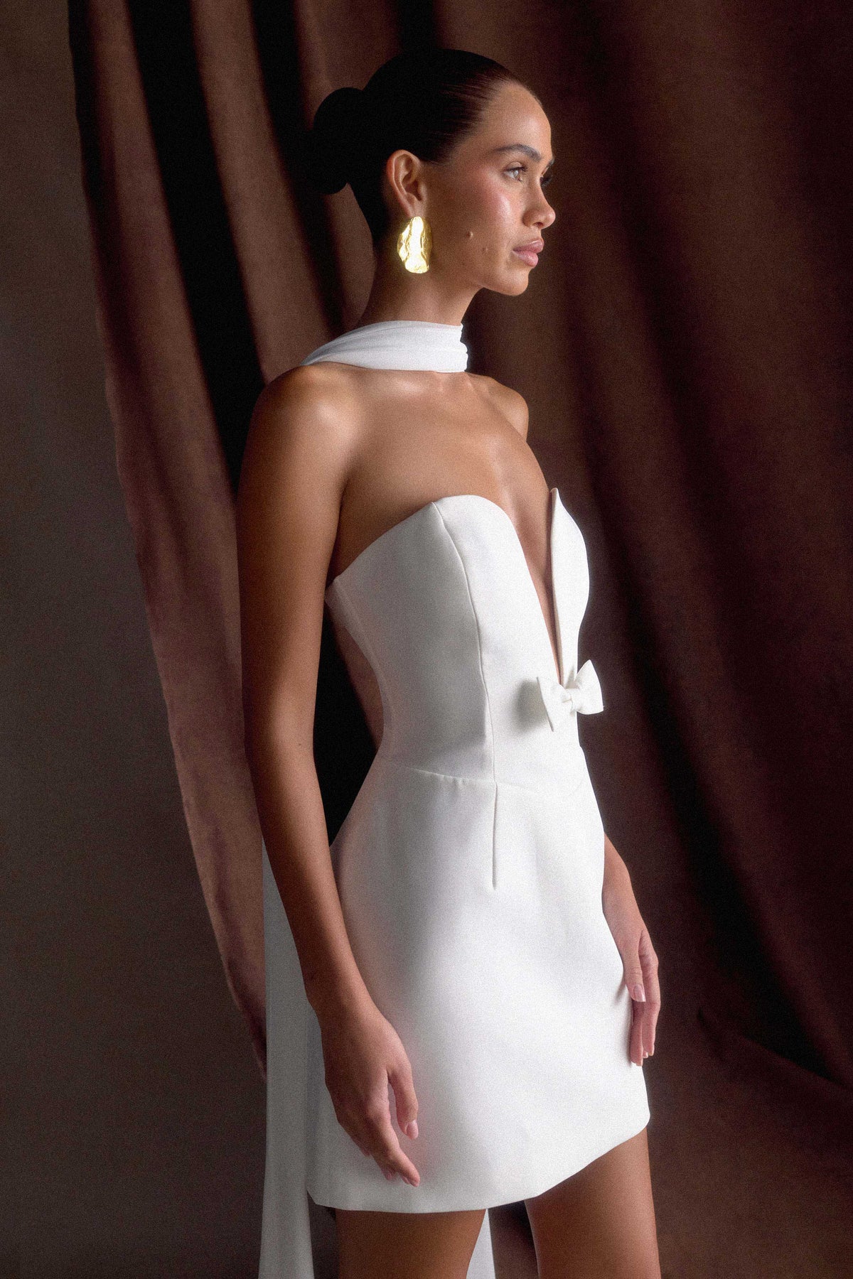 Strapless Suiting Mini Dress - Ivory