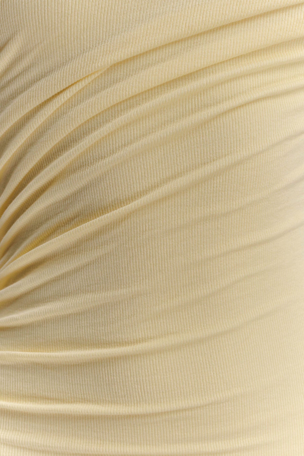 One Shoulder Modal Midi Dress - Pale Lemon