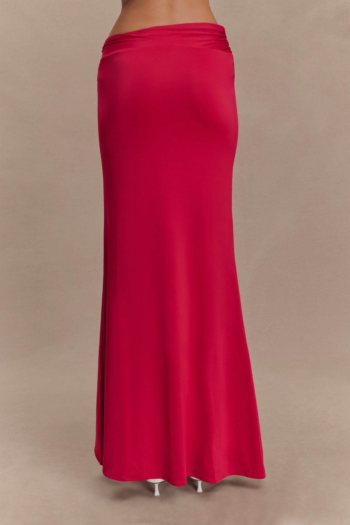 Asymmetrical Maxi Skirt With Floral Hardware - Fuchsia Pink