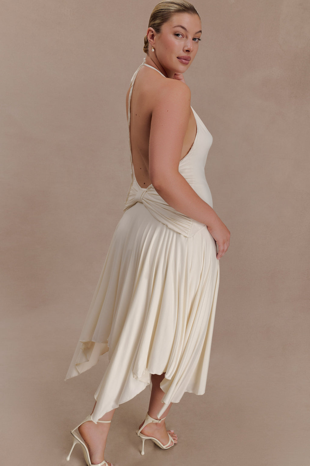 Modal Hankie Midi Dress - Ivory