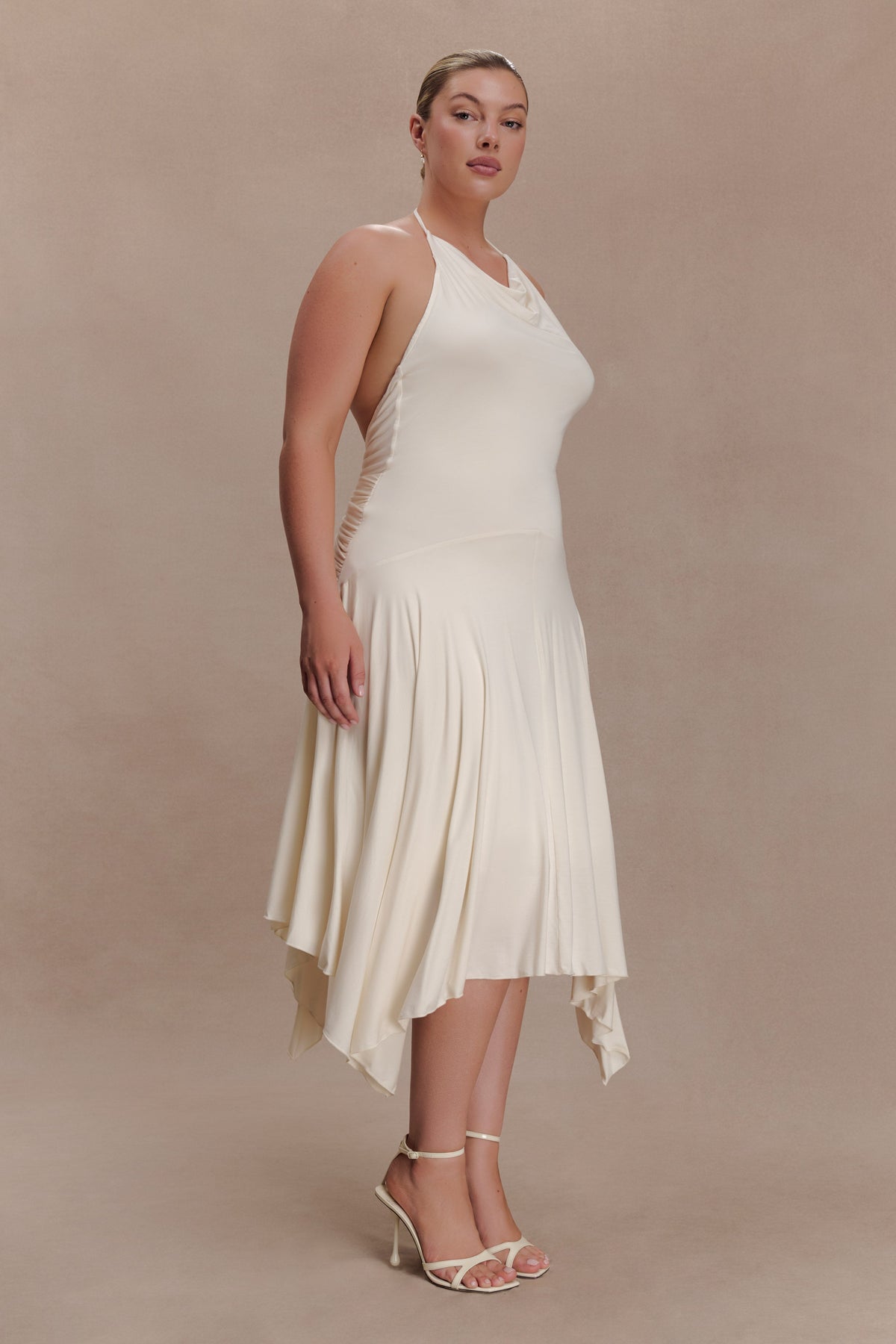 Modal Hankie Midi Dress - Ivory