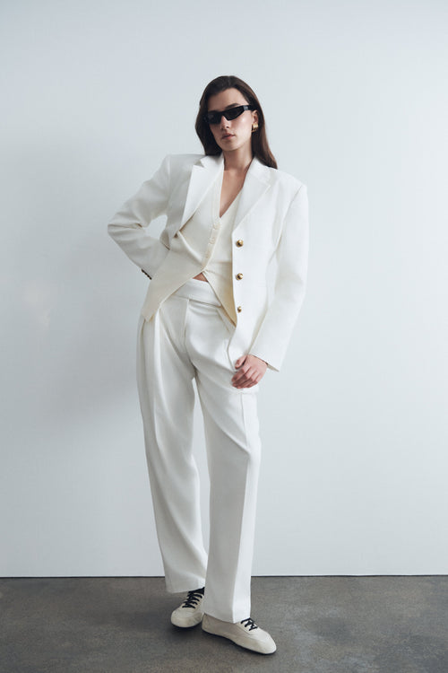 Cinched Blazer - Ivory