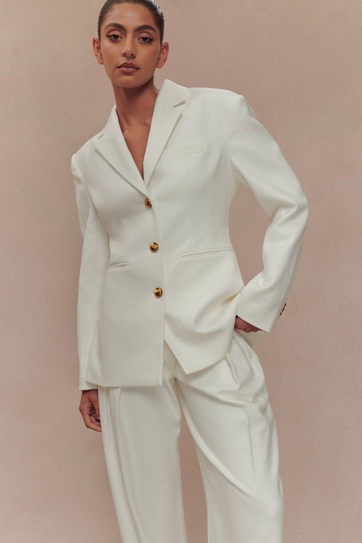 Cinched Blazer - Ivory