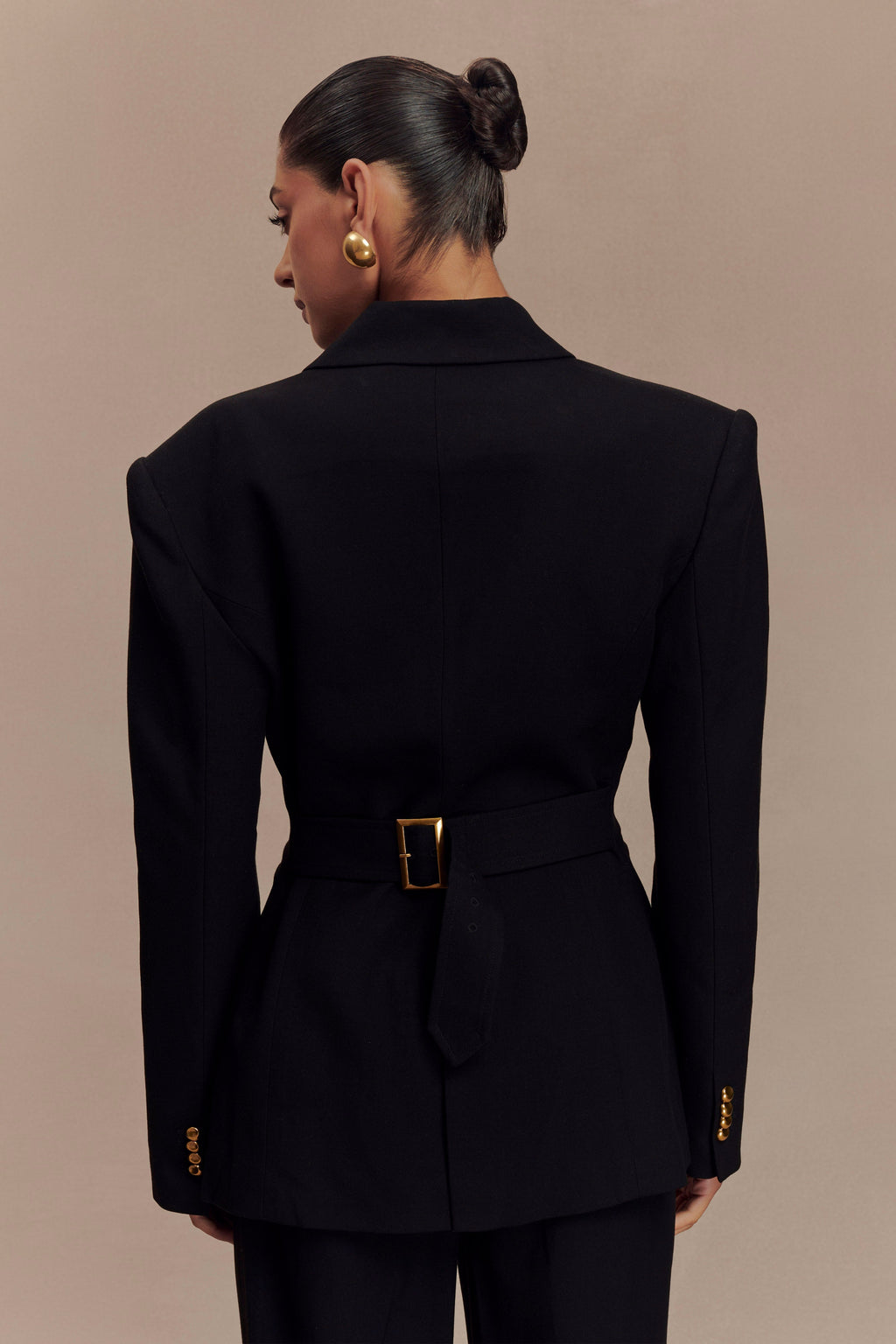 Cinched Blazer - Black