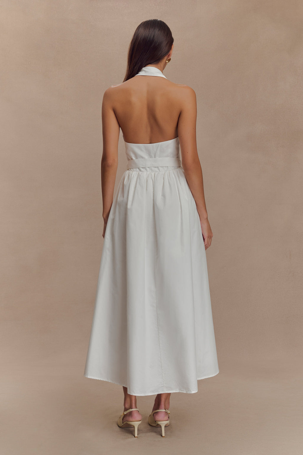 Collared Midi Dress - White