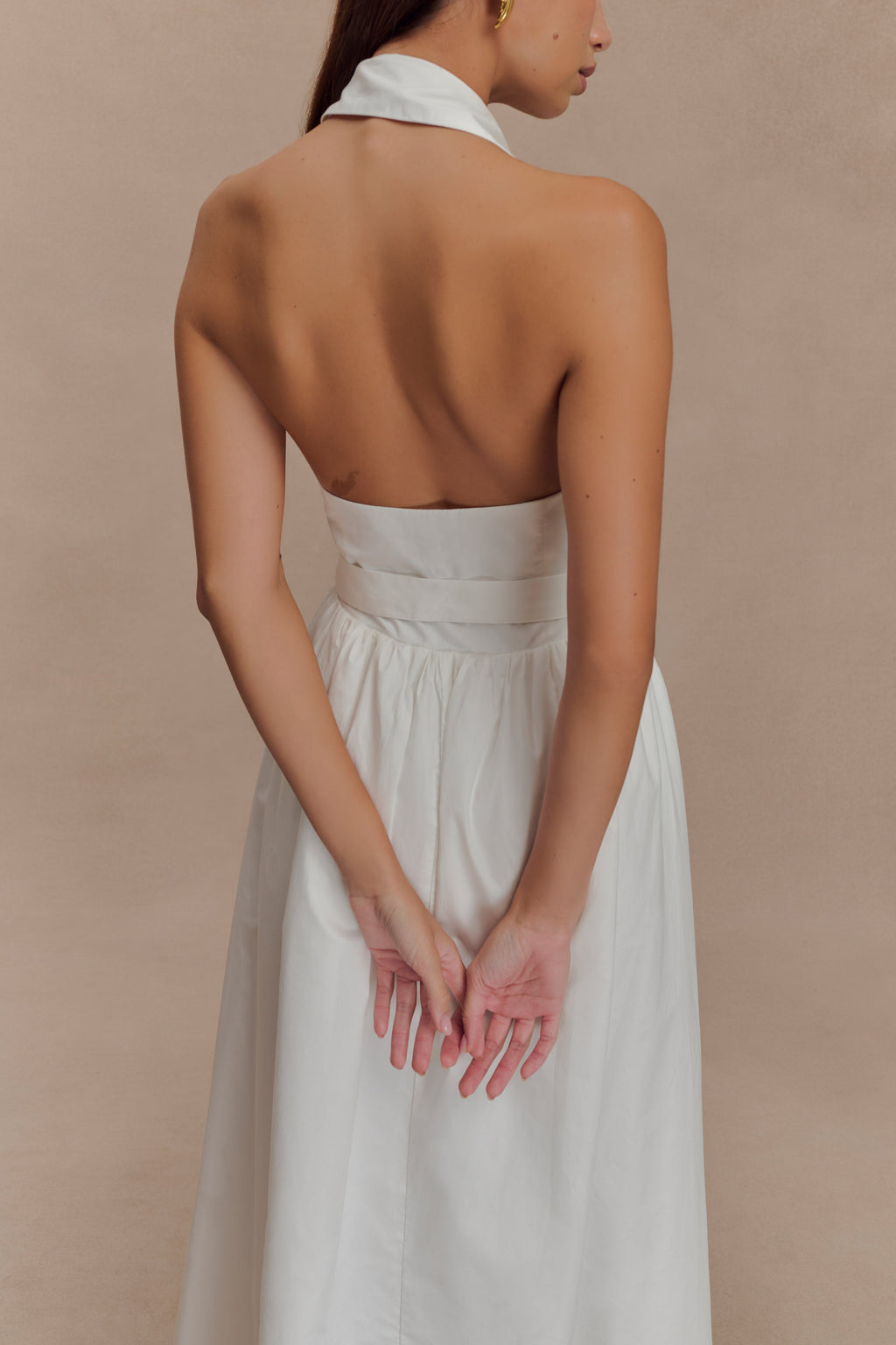 Collared Midi Dress - White