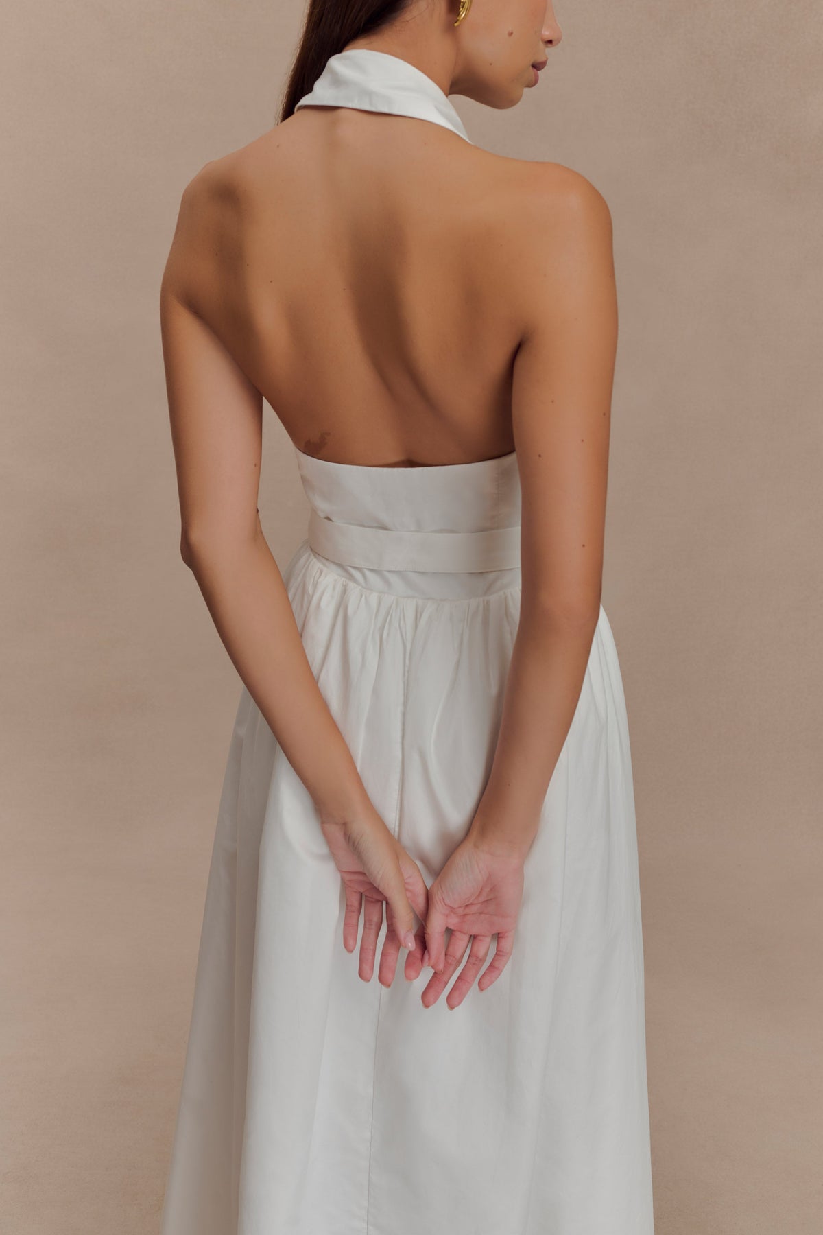 Collared Midi Dress - White