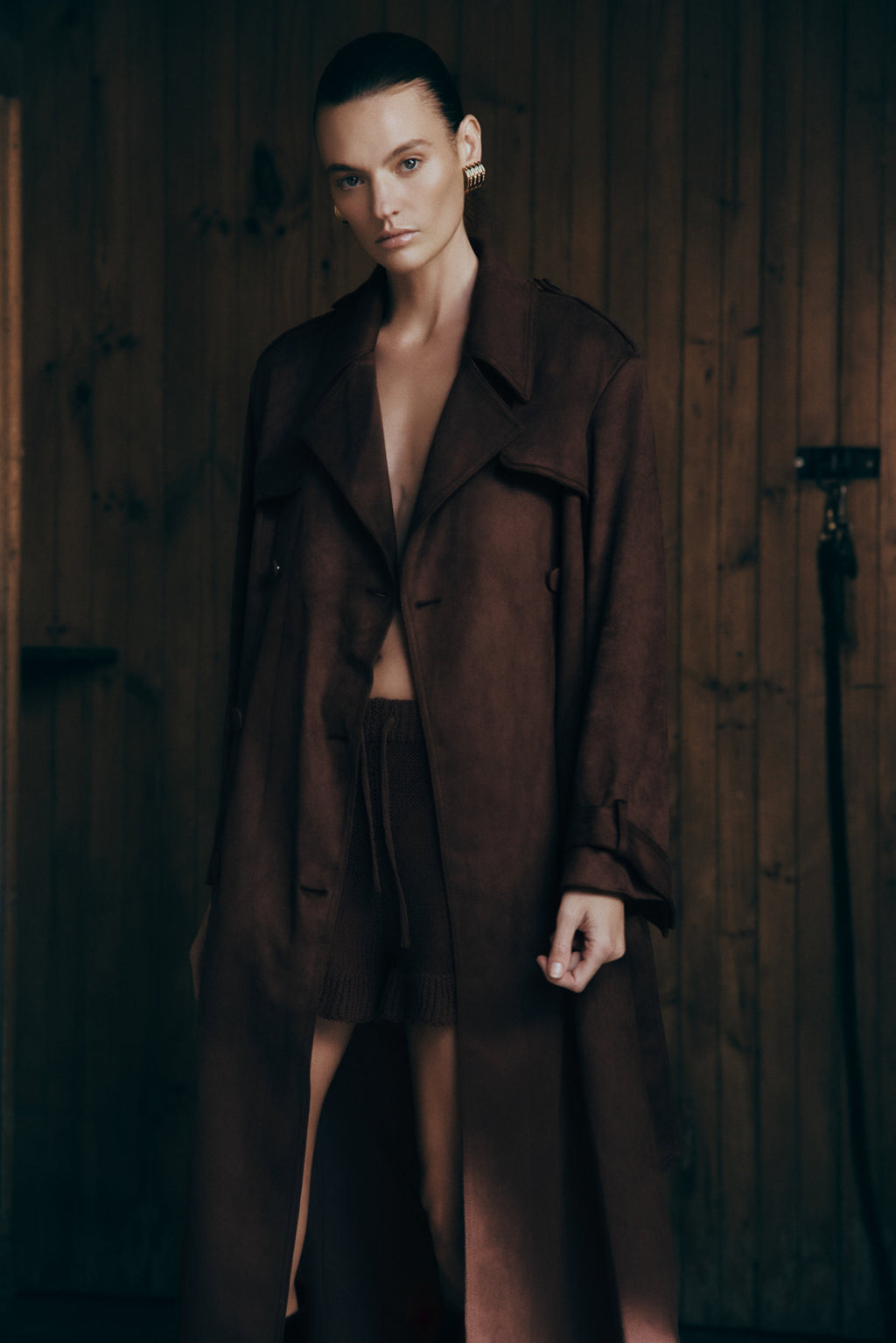 Marc Faux Suede Coat - Cocoa Chocolate