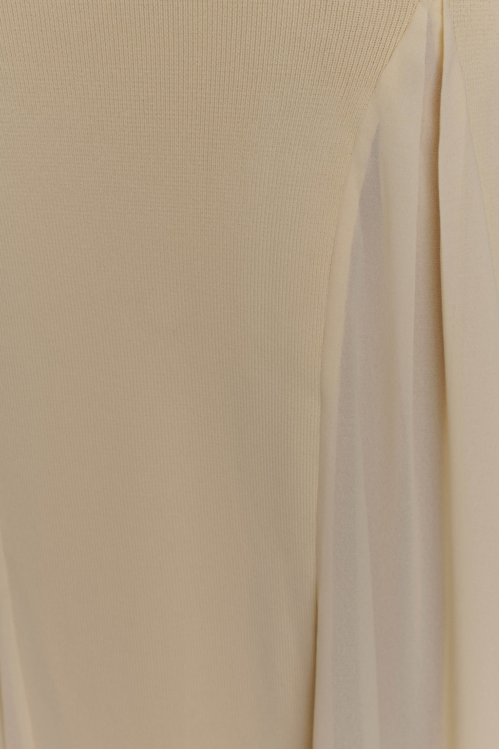 Knit And Mesh Halter Maxi Dress - Cream