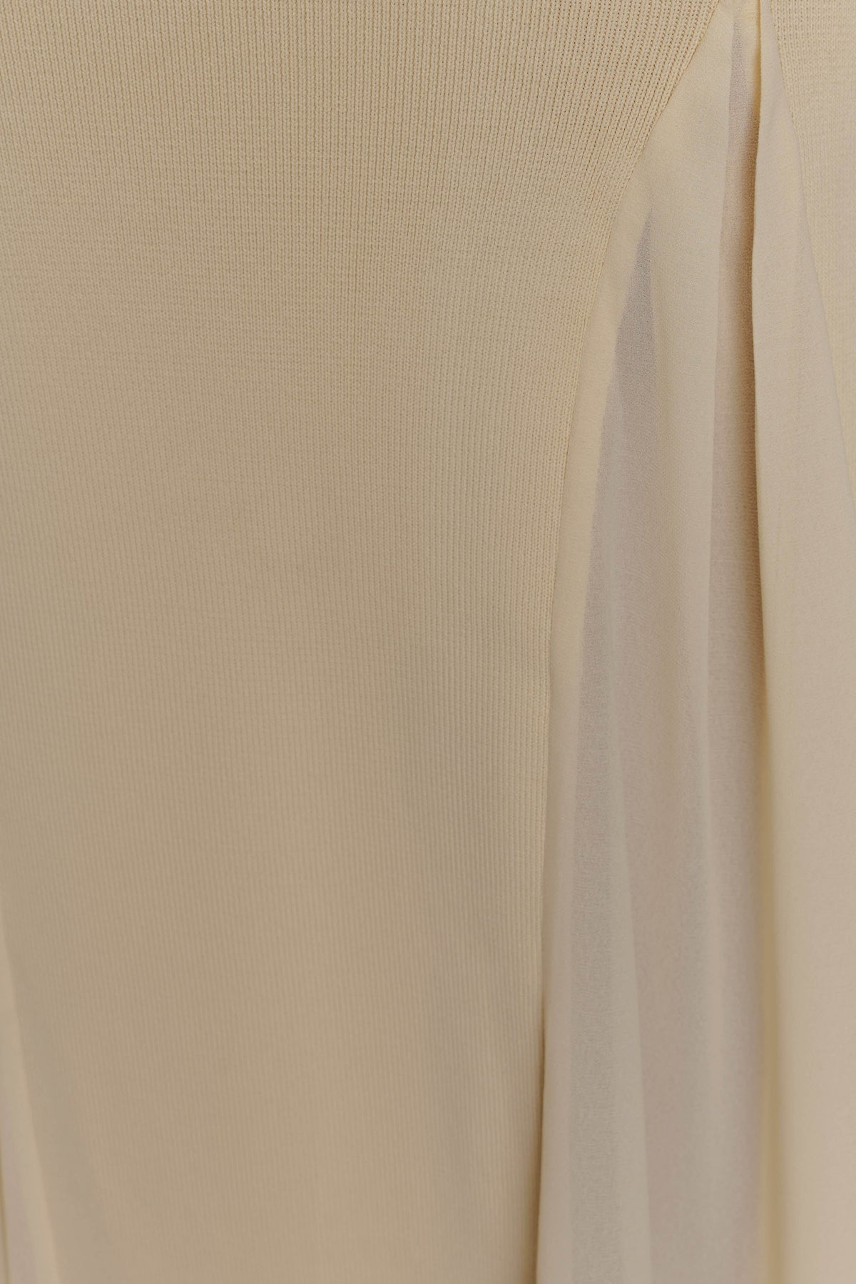 Knit And Mesh Halter Maxi Dress - Cream