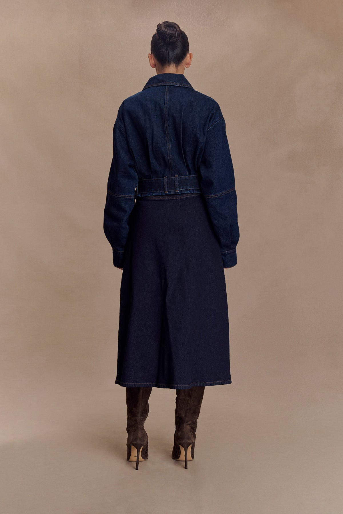 Cropped Denim Jacket - Indigo Blue