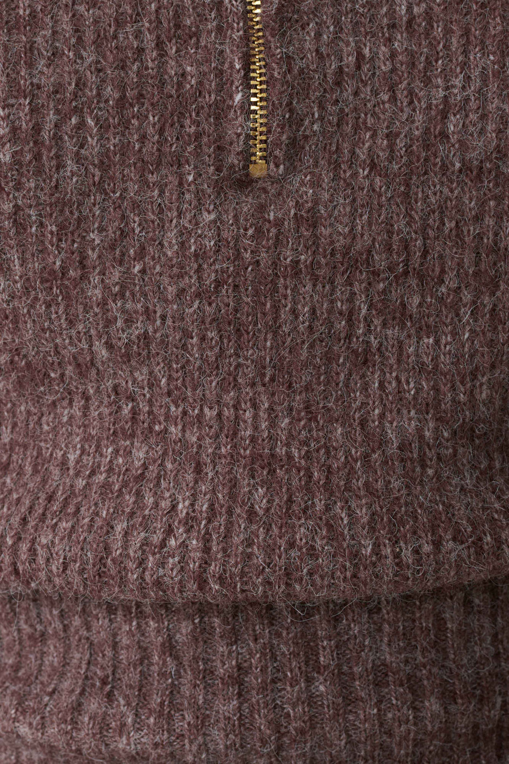 Zip Knit Jumper - Brown Marle