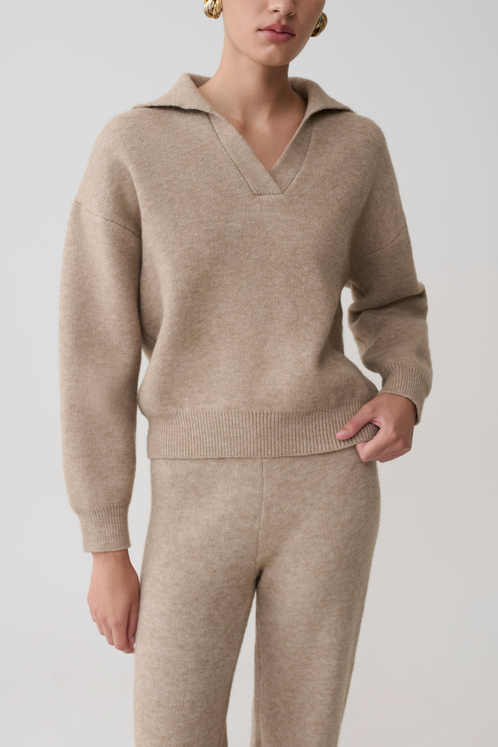 Ribbed Trim Knit Jumper