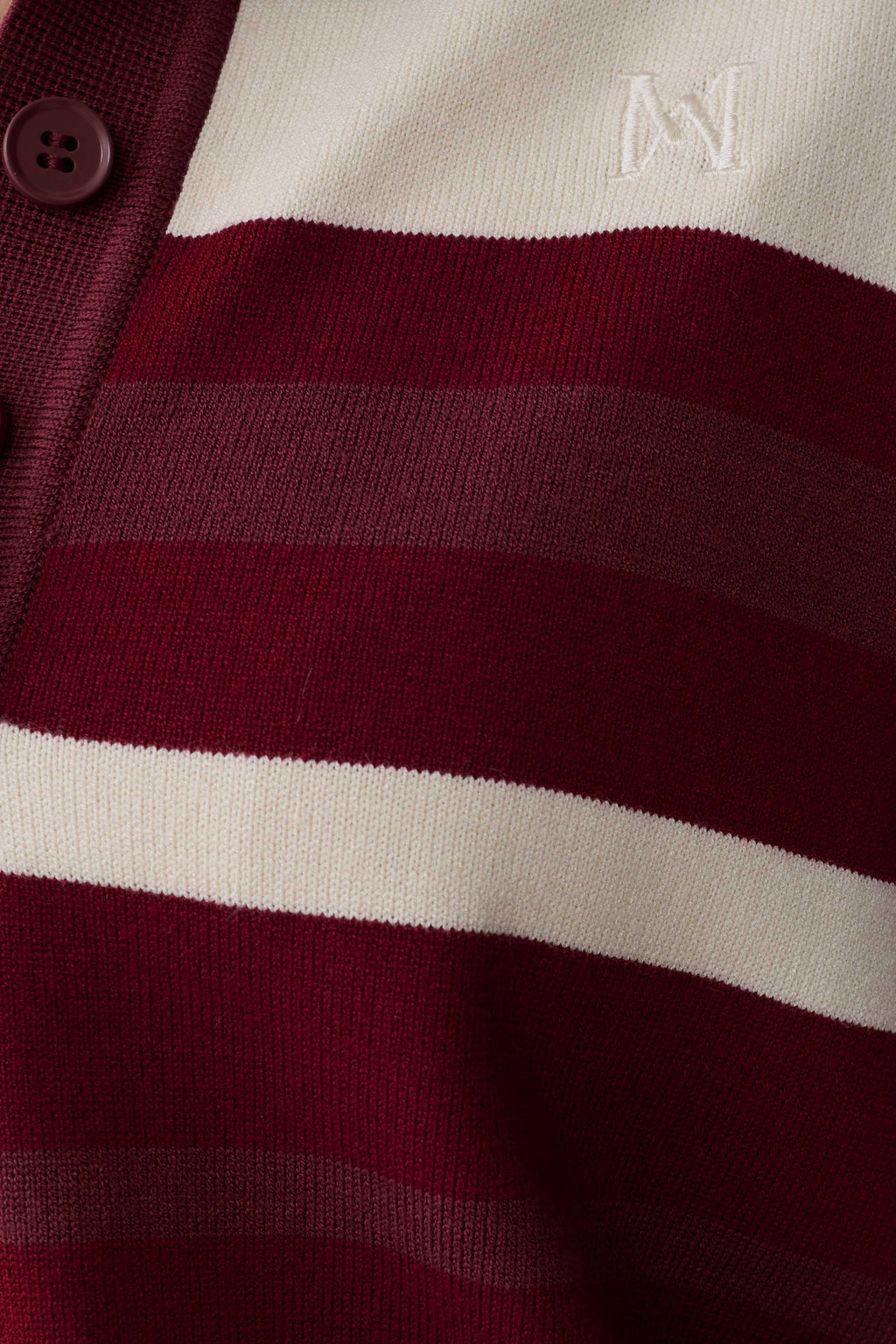 Stripe Long Sleeve Knit Jumper - Burgundy/Cream
