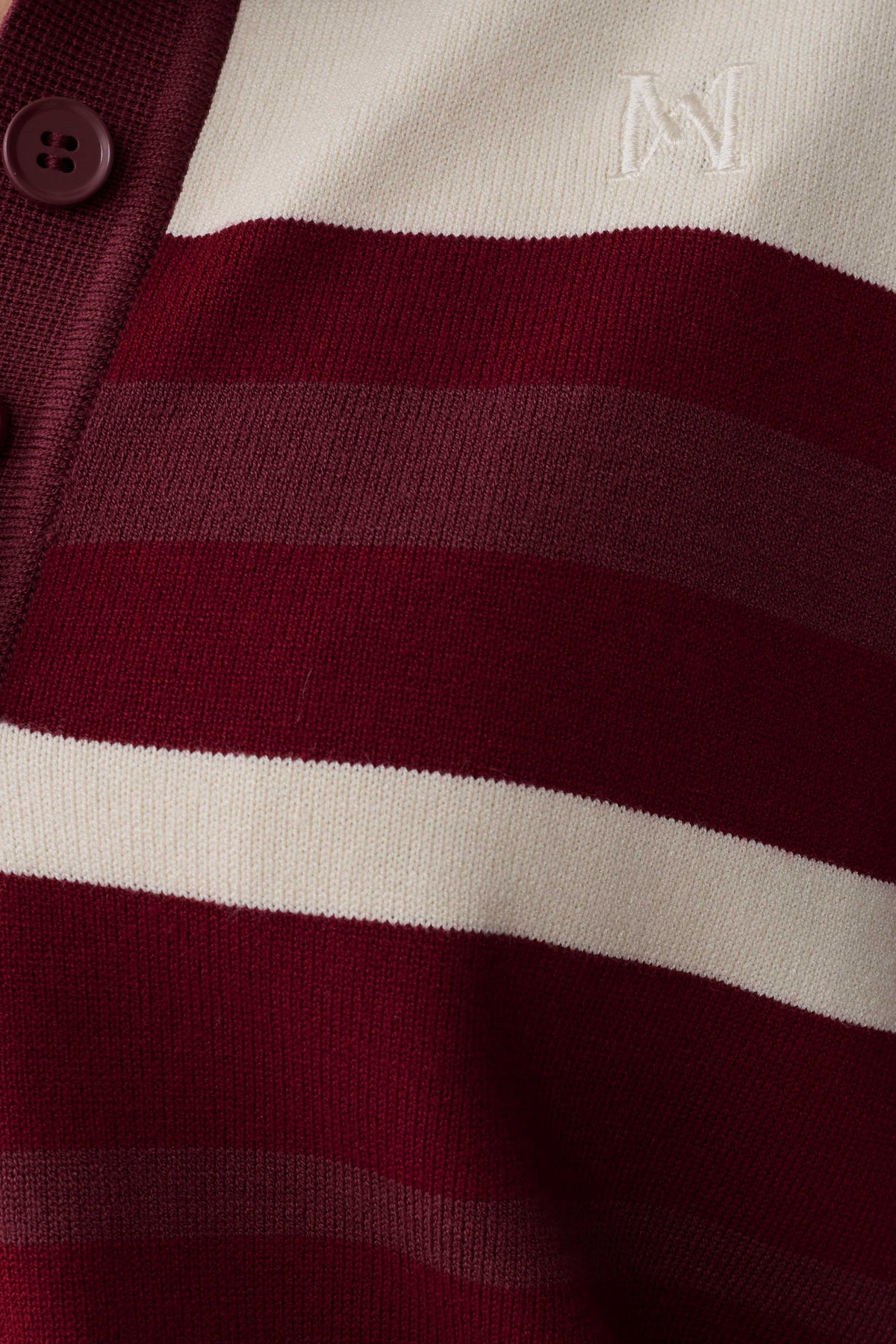 Stripe Long Sleeve Knit Jumper - Burgundy/Cream