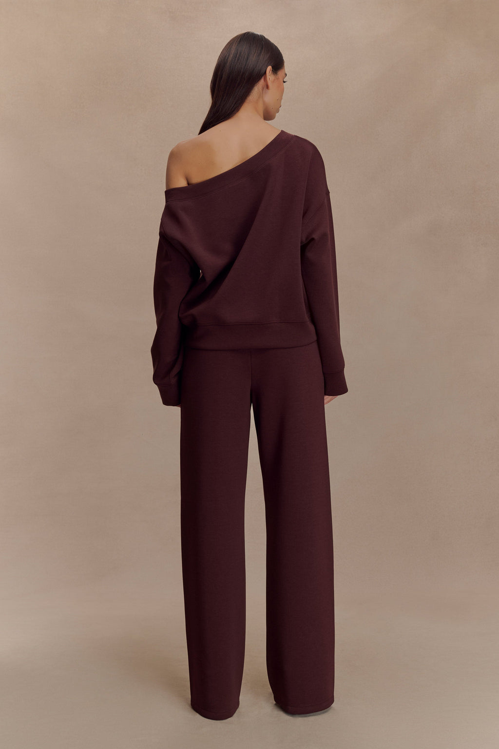 Slouchy Crew Jumper - Chocolate