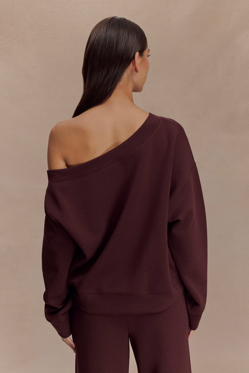Slouchy Crew Jumper - Chocolate