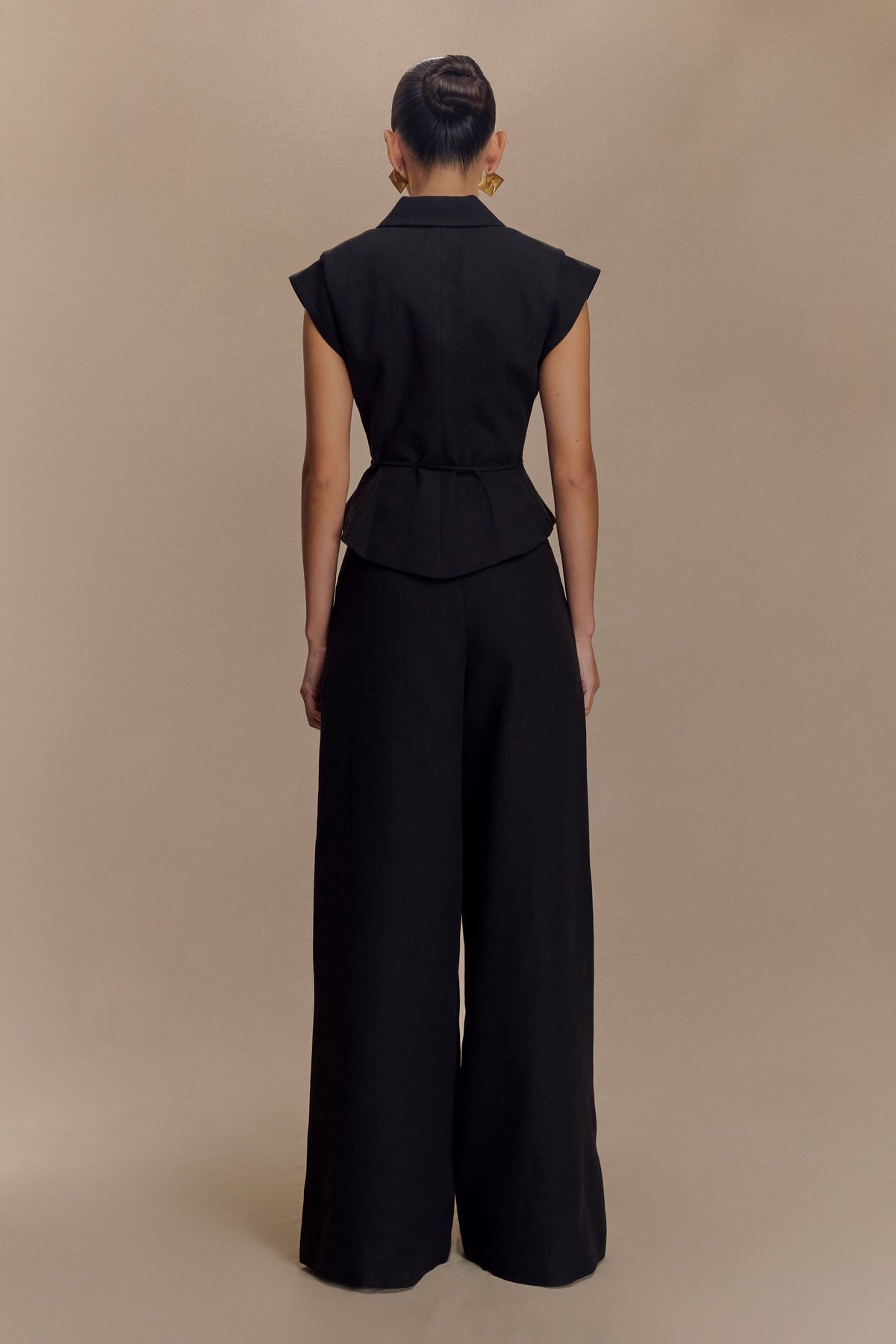 Shortsleeve Linen Top - Black
