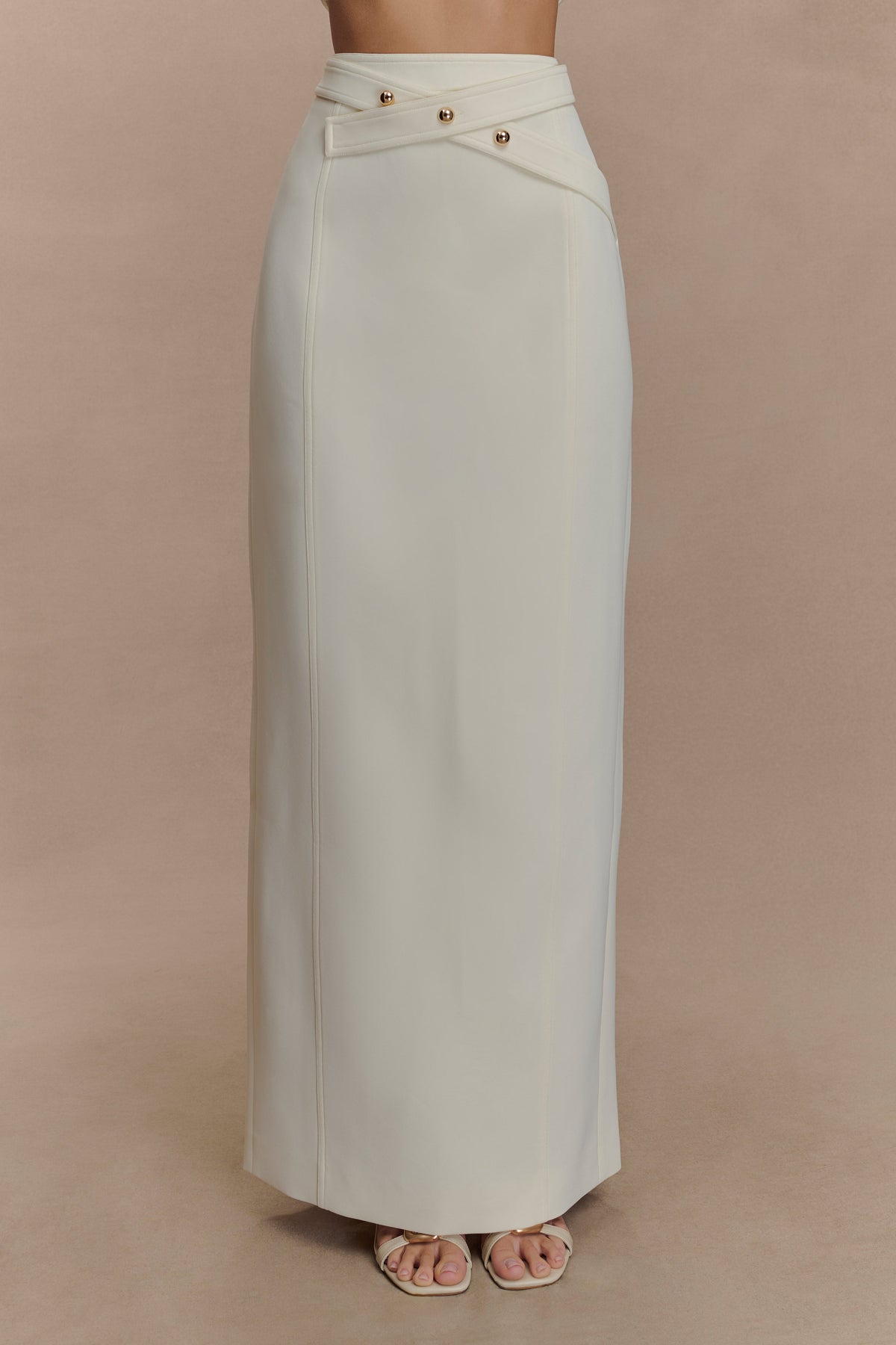 Suiting Maxi Skirt - Ivory