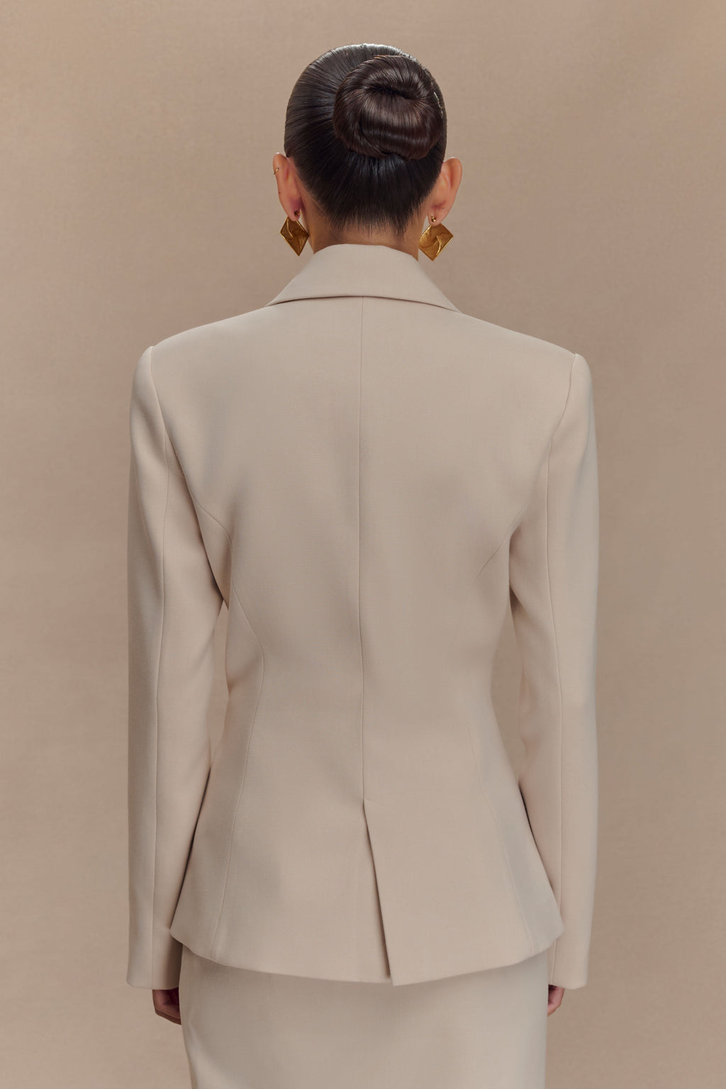 Cinched Waist Blazer - Ivory Stone