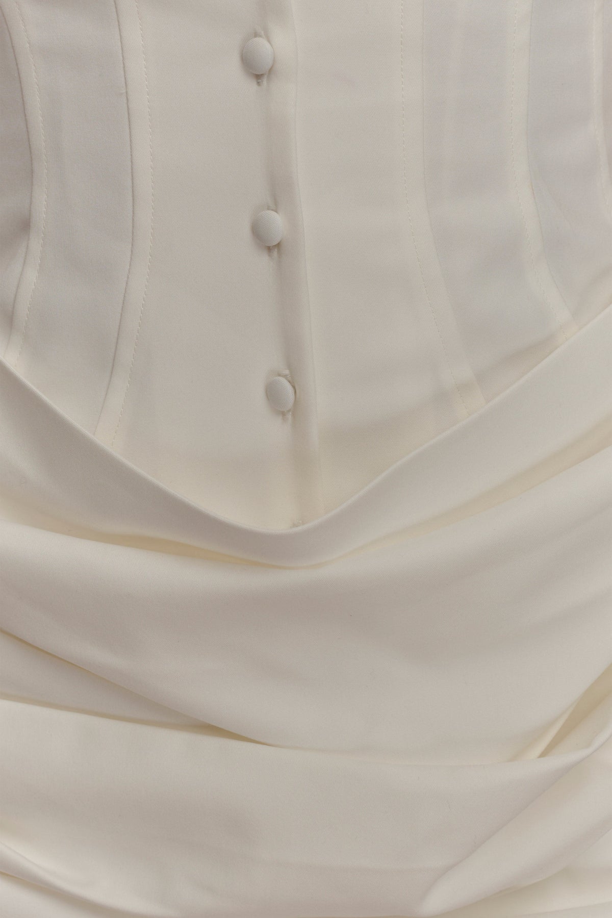 Collared Cotton Mini Dress - White