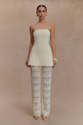 Crochet Knit Pants - Ivory