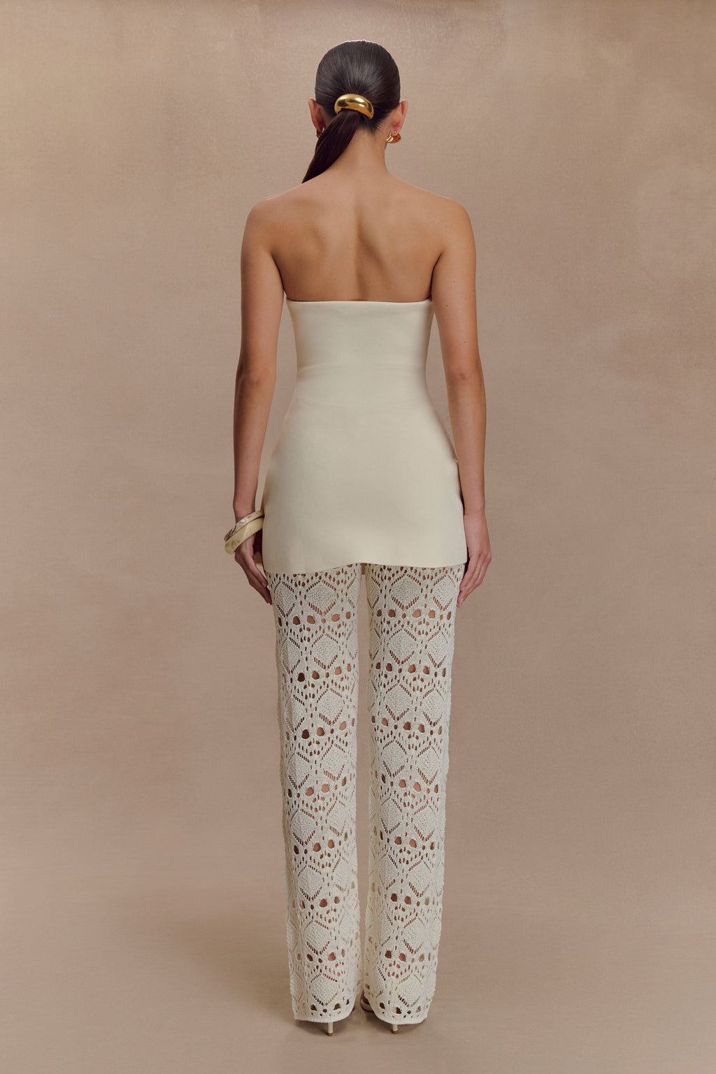 Crochet Knit Pants - Ivory