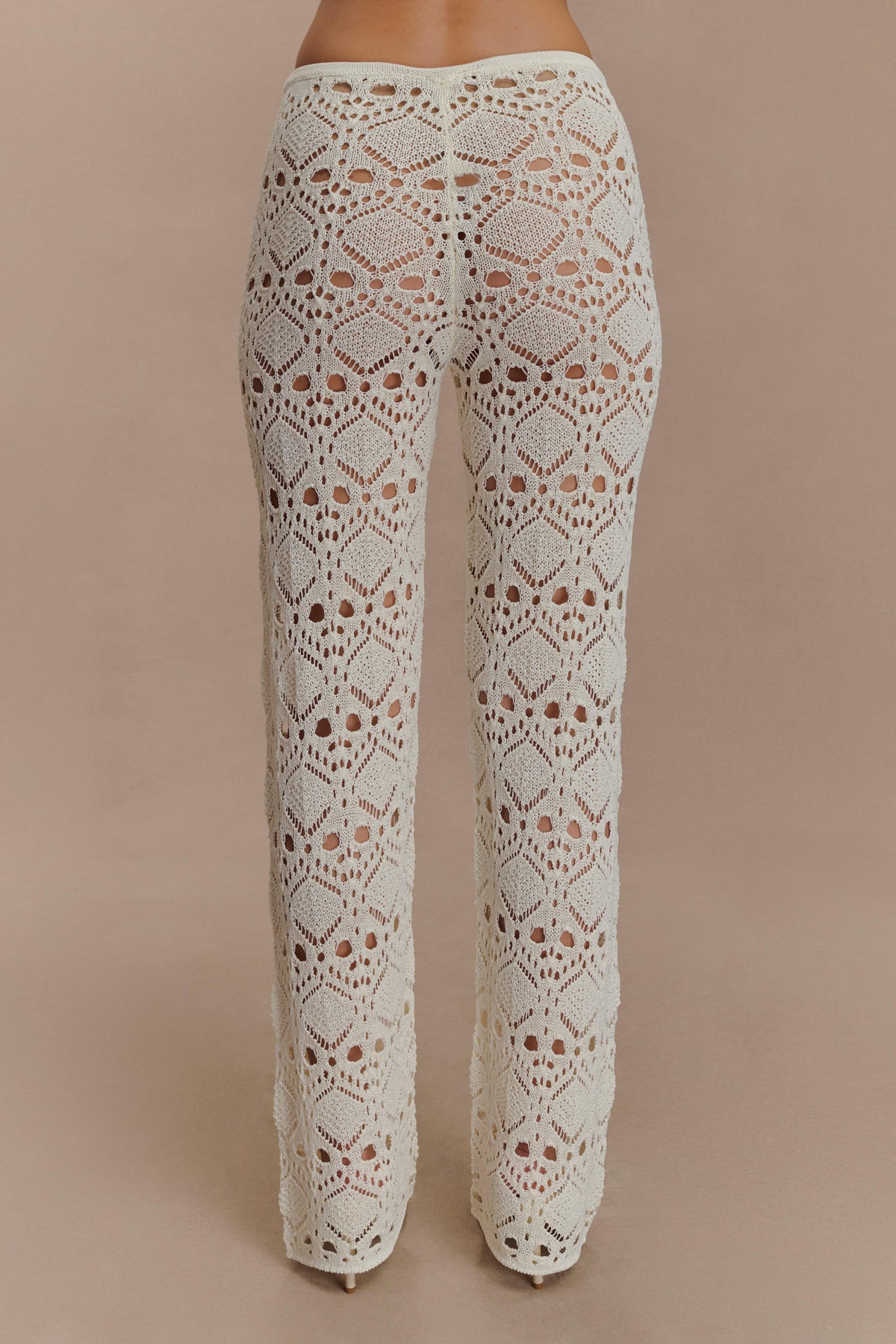 Crochet Knit Pants - Ivory