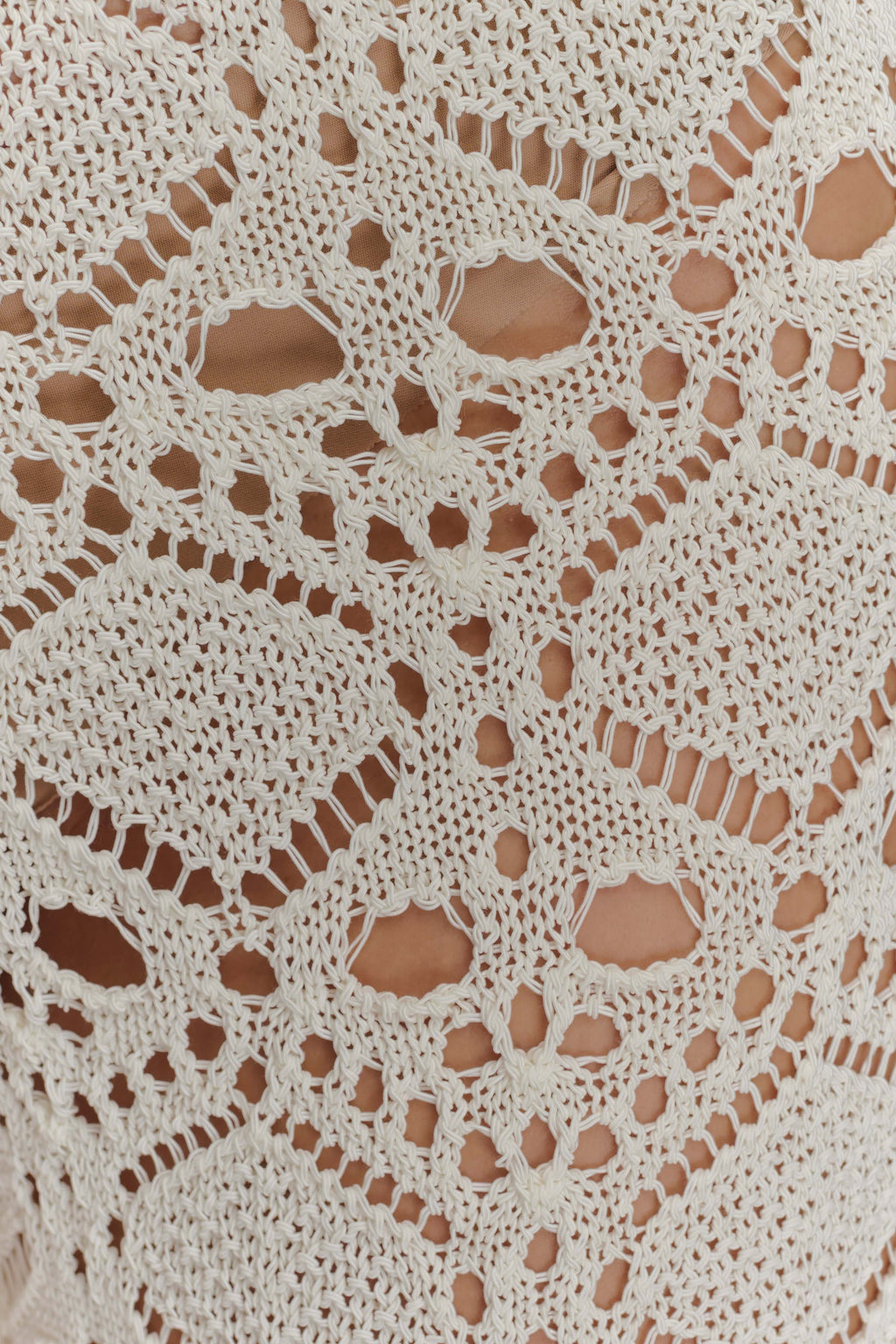 Crochet Knit Pants - Ivory