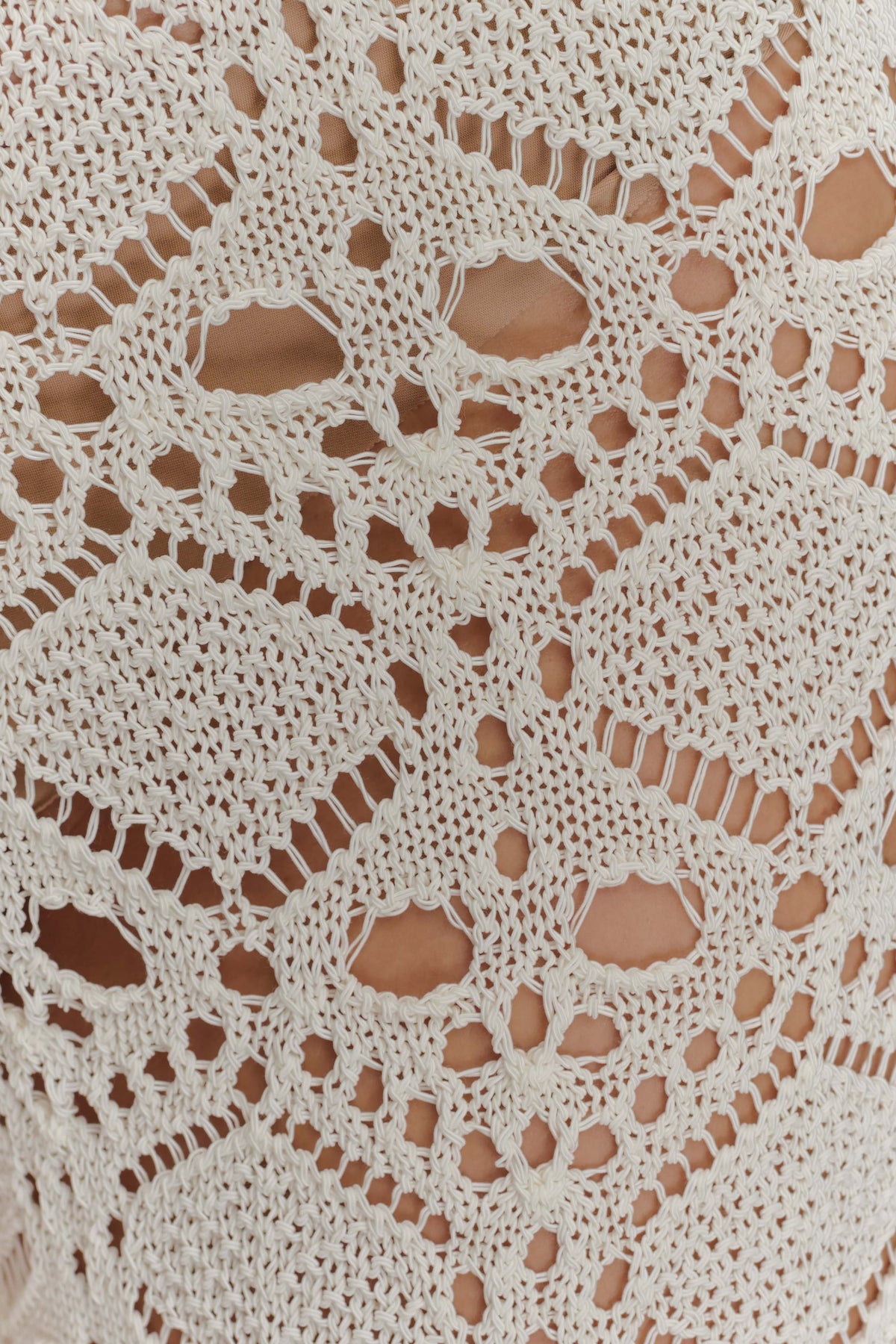 Crochet Knit Pants - Ivory