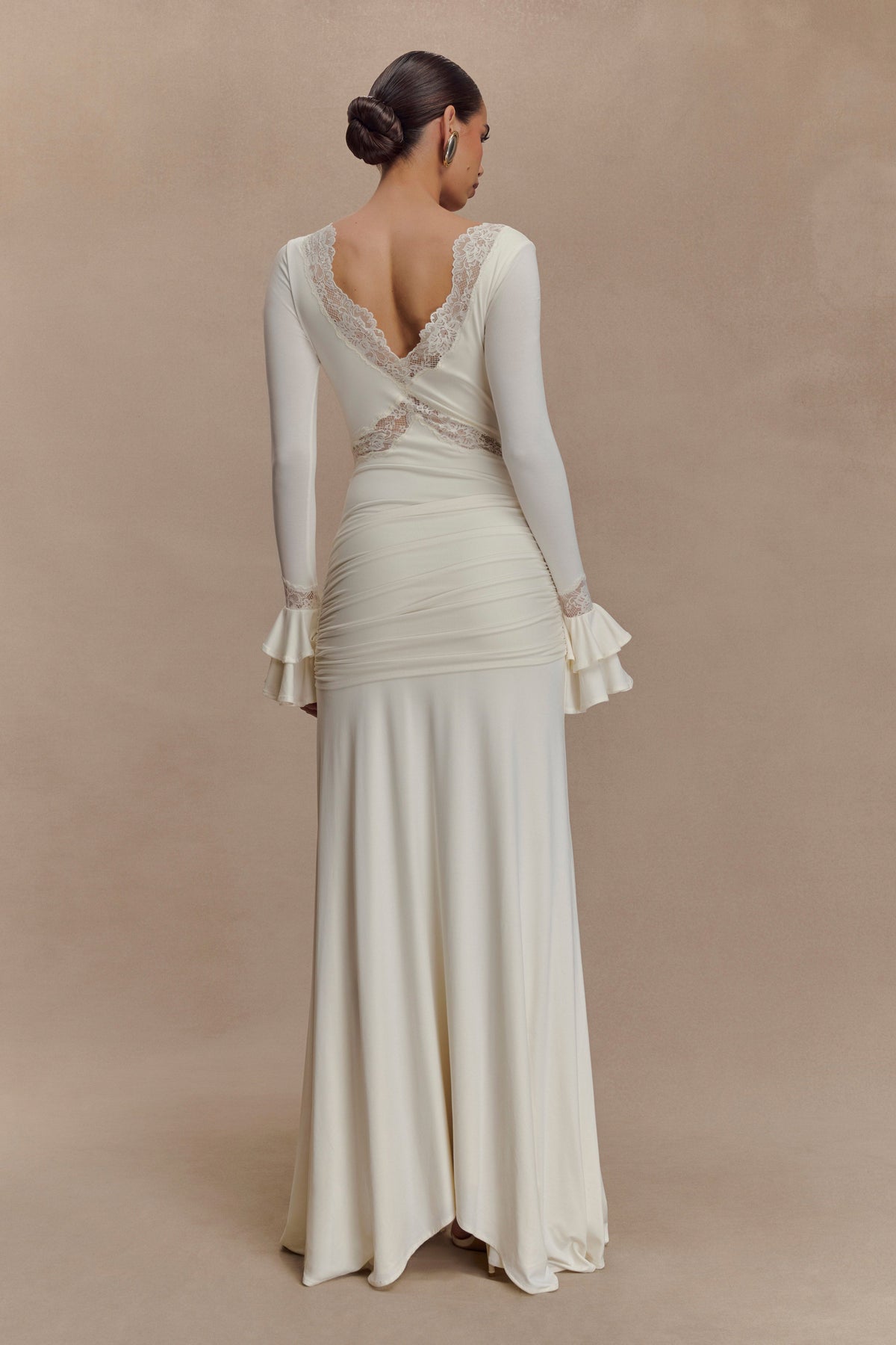 Slinky Lace Maxi Dress - Ivory