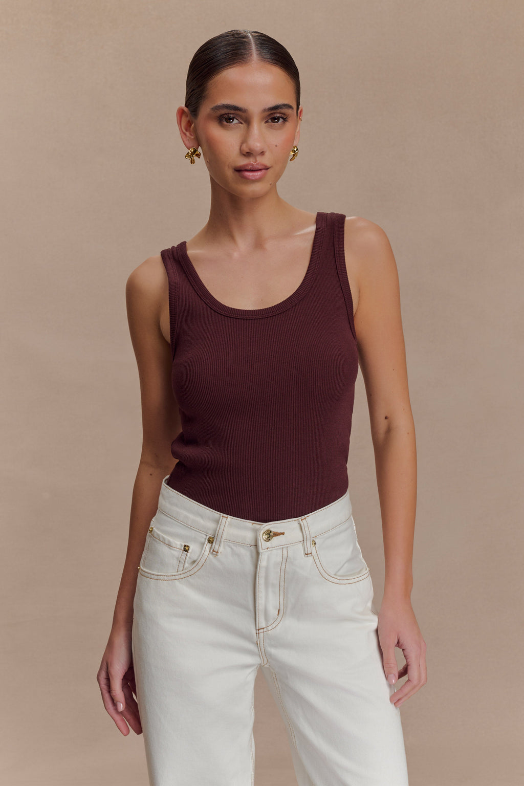 Scoop Tank Top - Chocolate