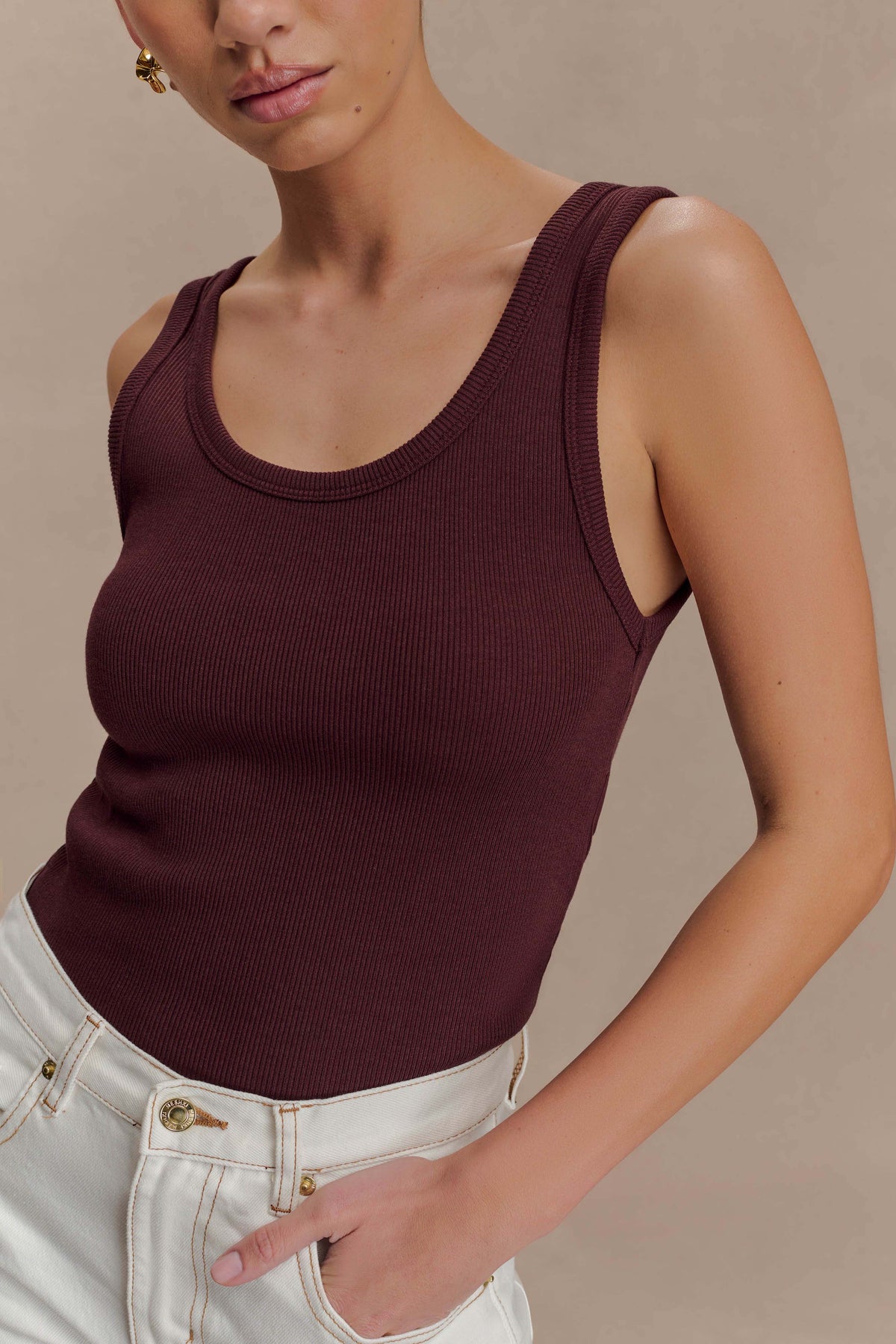 Scoop Tank Top - Chocolate