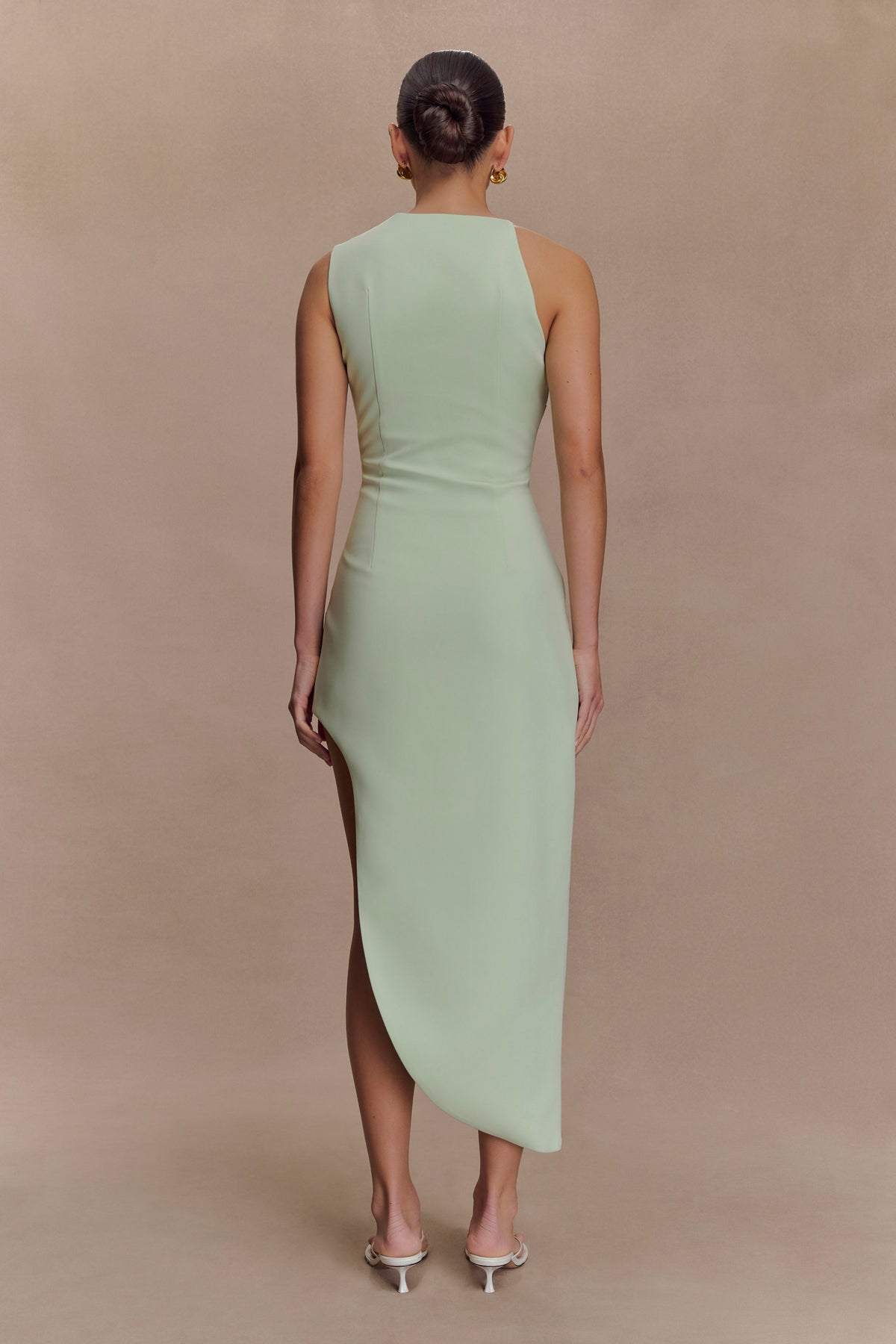 Suiting Embroidered Midi Dress - Sage
