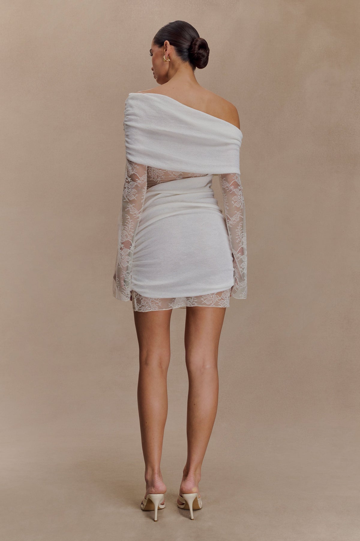 Lace Knit Mini Dress - Ivory