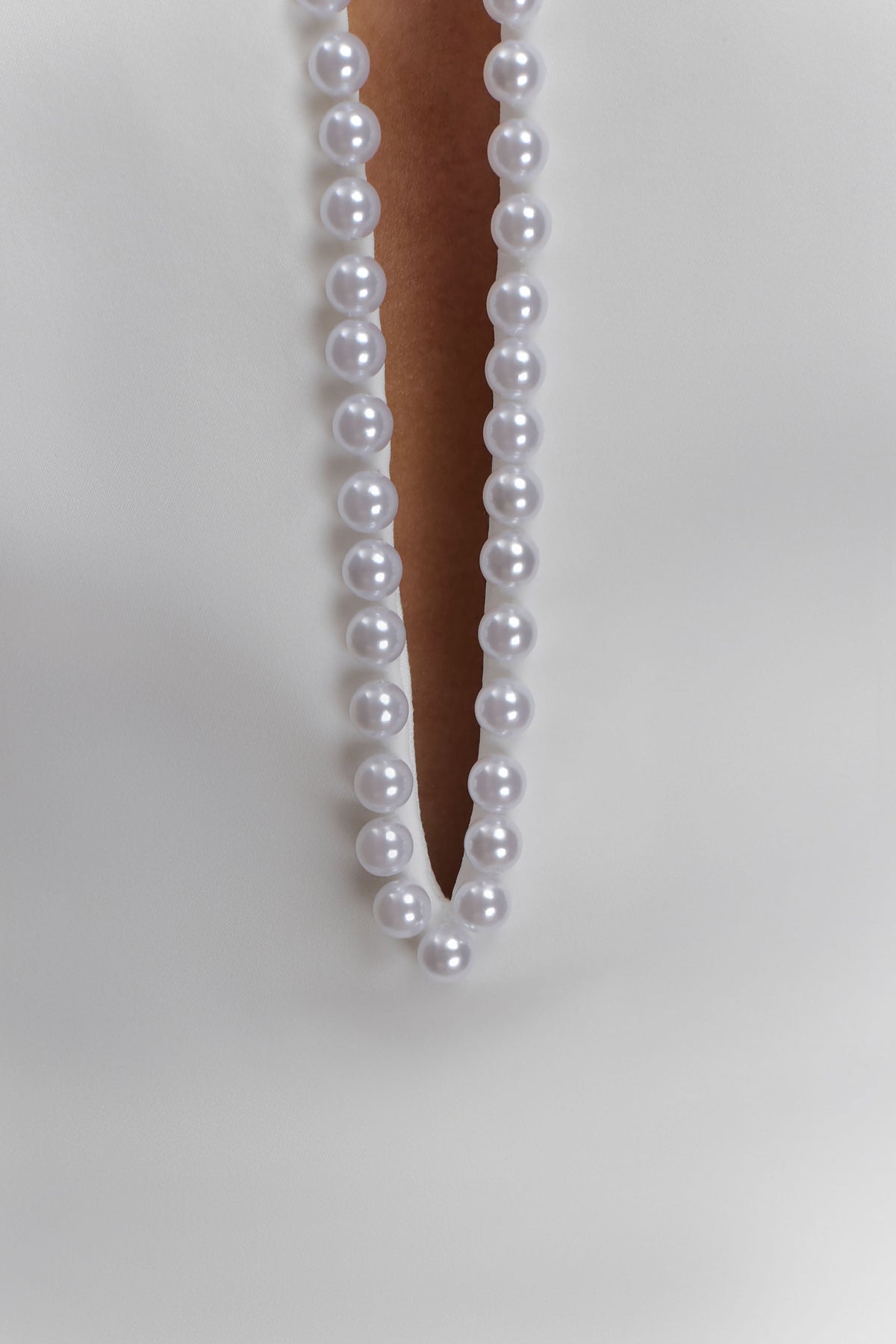 Beaded Neckline Mini Dress - Ivory