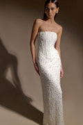 Strapless Embellished Maxi Dress - Ivory