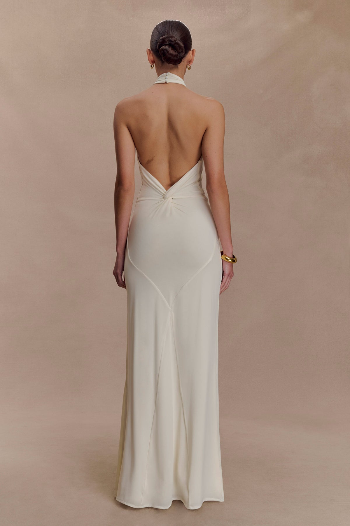 Slinky Halter Maxi Dress - Ivory