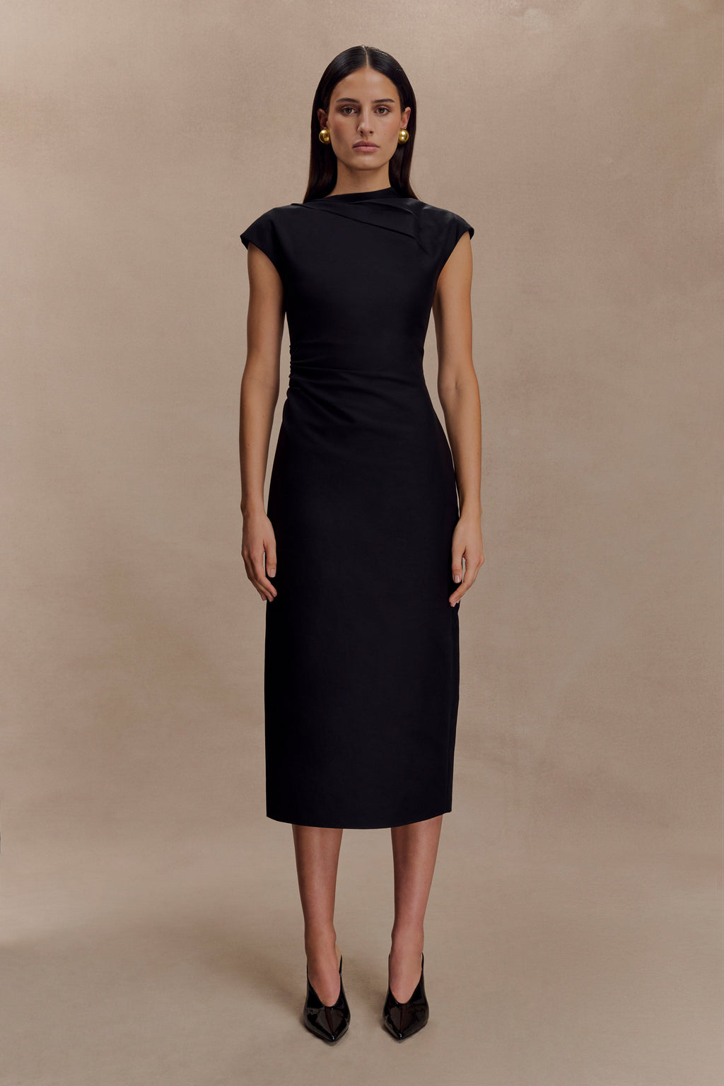 Cotton Midi Dress - Black