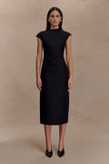 Cotton Midi Dress - Black