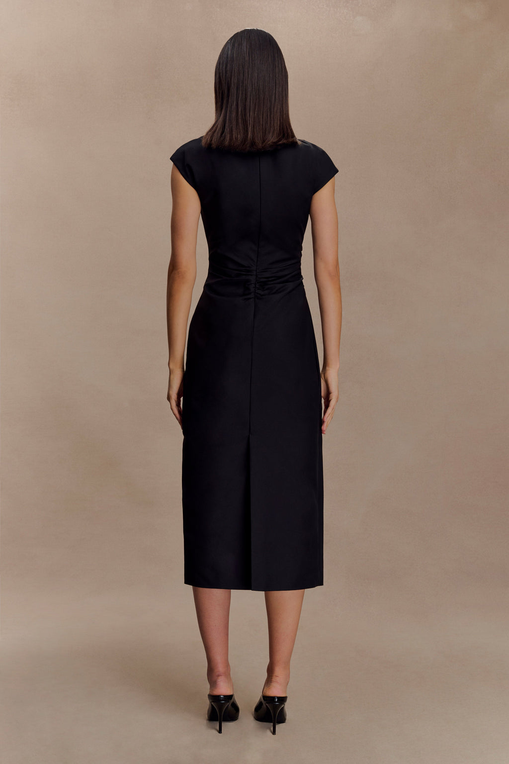 Cotton Midi Dress - Black