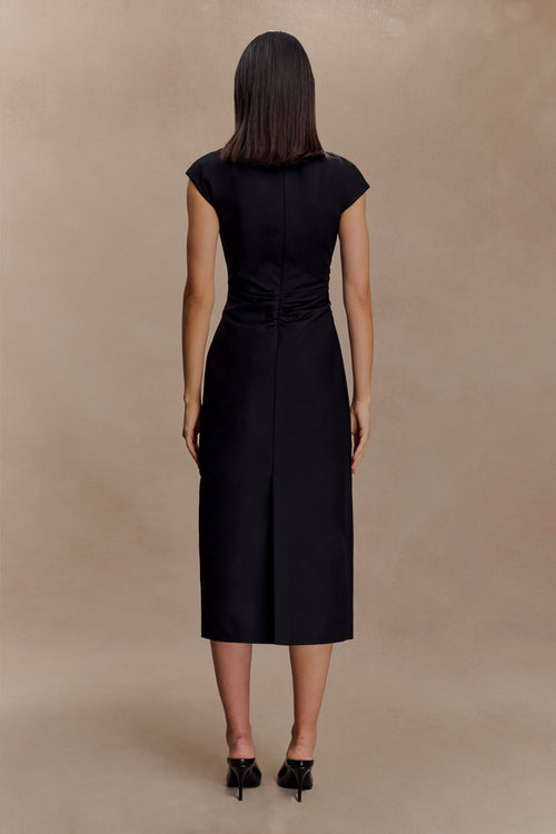 Cotton Midi Dress - Black