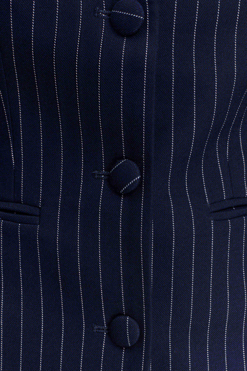 Cinched Blazer - Navy Pinstripe